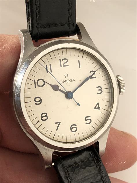 omega 1956 raf watch|Rare White Dial Omega 1956 RAF 6B/159 Military Pilot’s Watch .